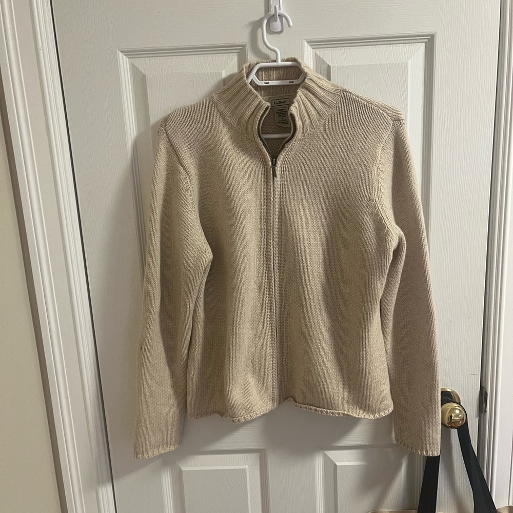 L.L. Bean Cream Angora/Lambwool Blend Sweater